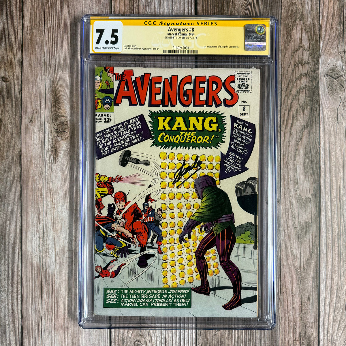 Avengers #8 CGC 7.5 SS Signed by Stan Lee, 1st Appearance of Kang