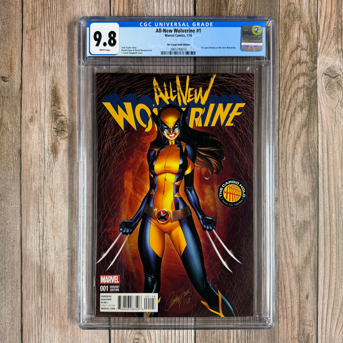 【希少！】hide with spread braver chirolyn All-New Wolverine #1 CGC 9.8 WP The Cargo Hold Edition, 1st