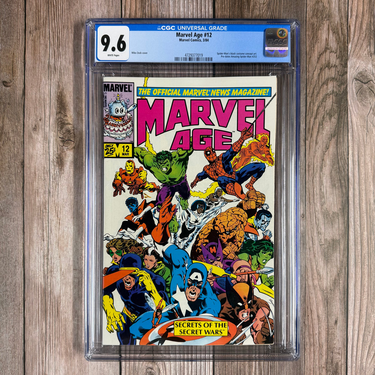 Marvel Age #12 CGC 9.6 WP Spider-Man's black costume concept art