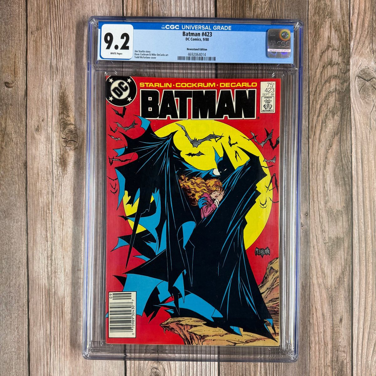 Batman #423 CGC 9.2 WP ICONIC cover art by Todd McFarlane