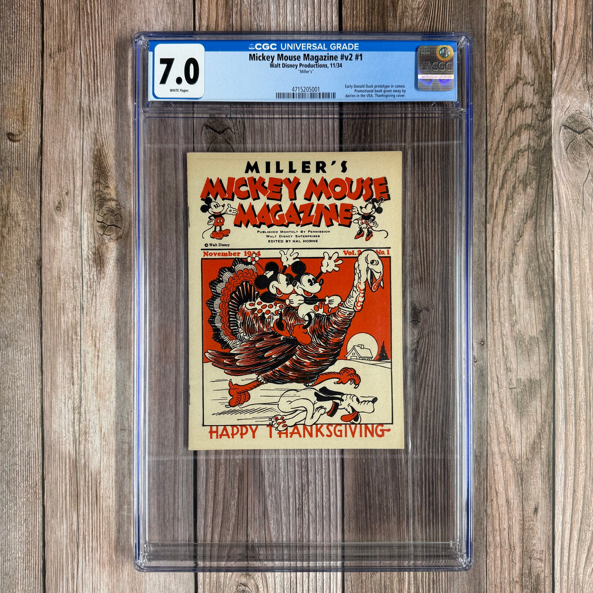 Mickey Mouse Magazine #v2 #1 CGC 7.0 WP 3rd Mickey Mouse comic