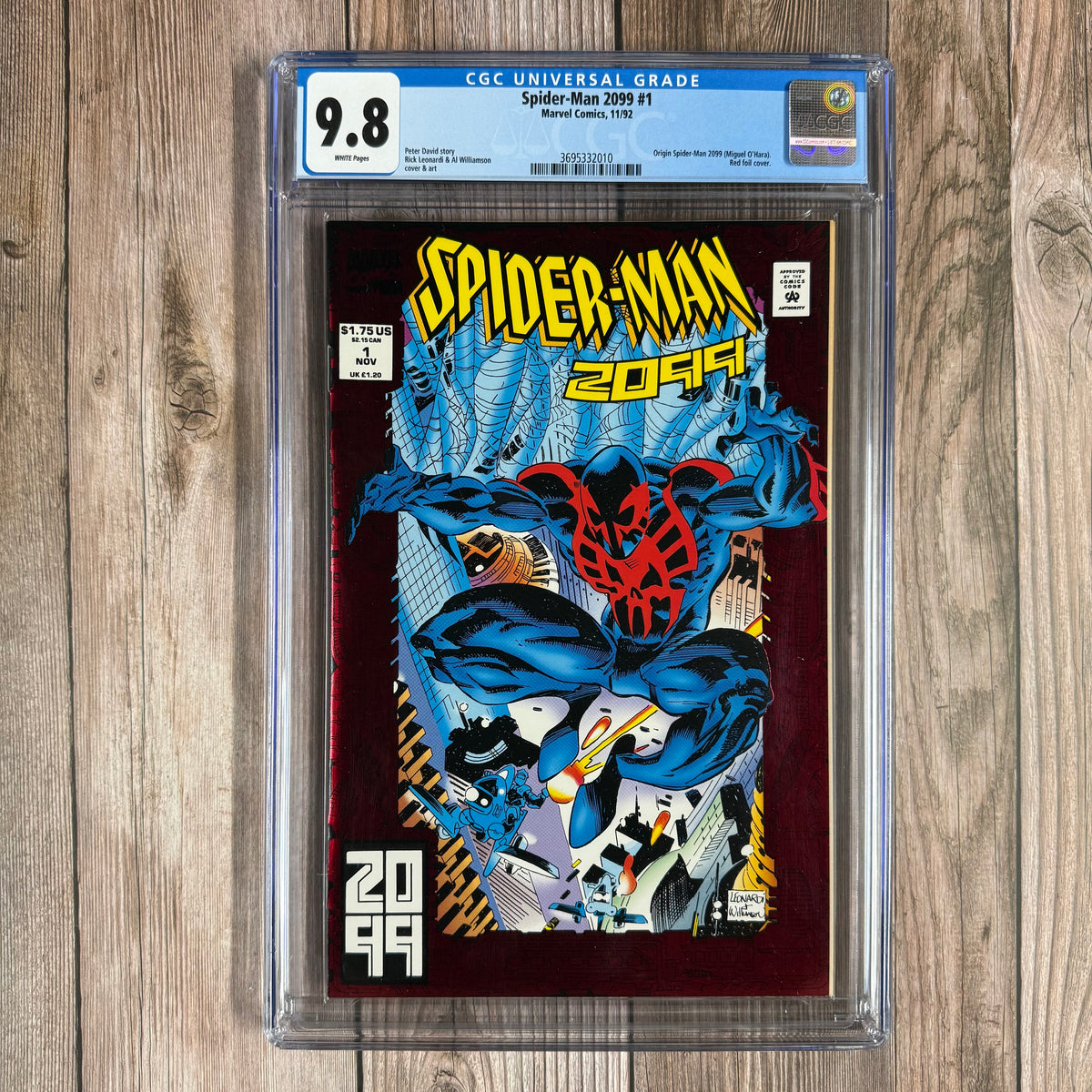 Spider-Man 2099 #1 CGC 9.8 WP Red foil cover, 1st Appearance of