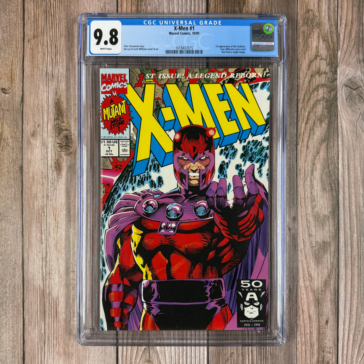X-Men #1 CGC 9.8 WP Cover art by Jim Lee, One of four connecting