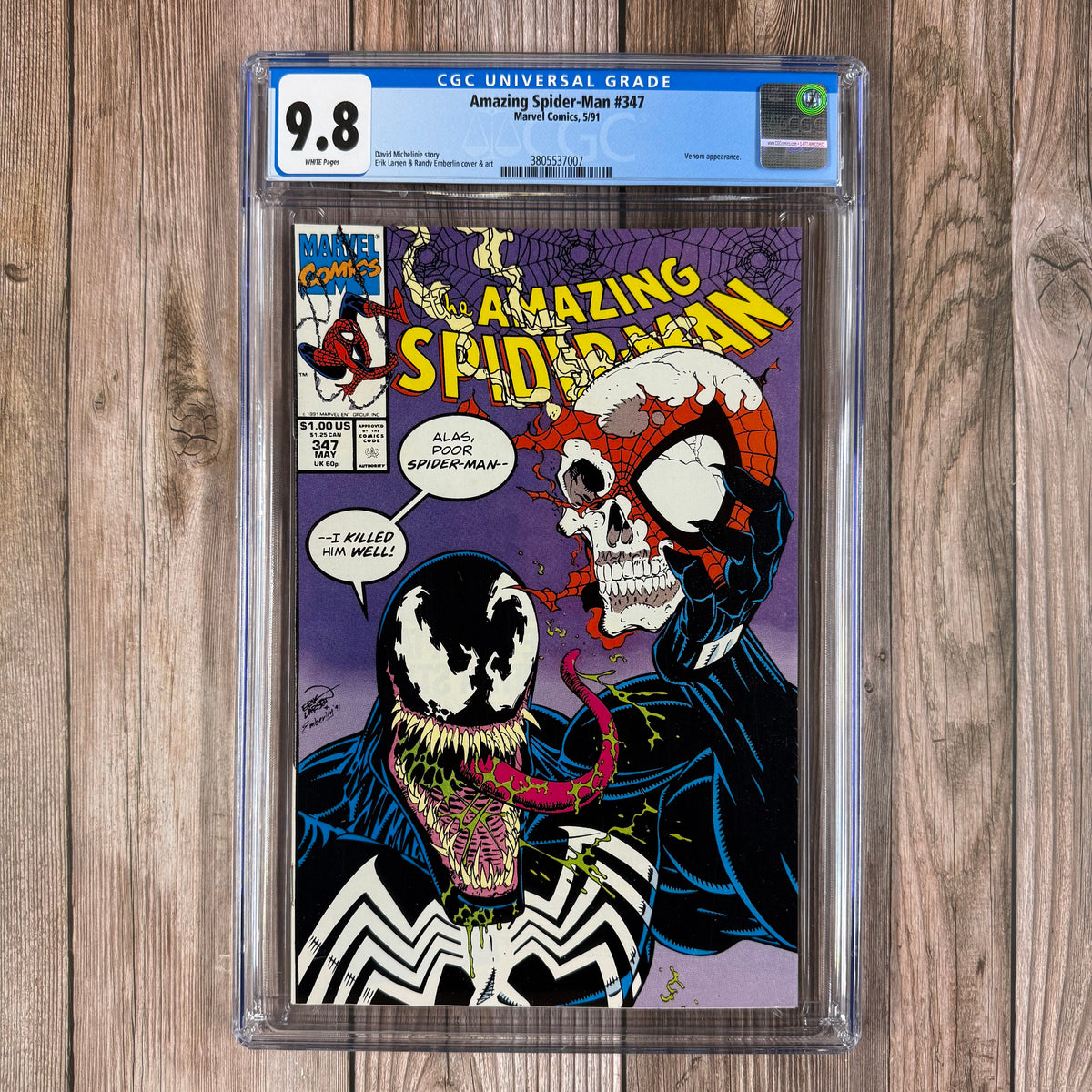 Amazing Spider-Man #347 CGC 9.8 WP ICONIC Cover art by Erik Larsen