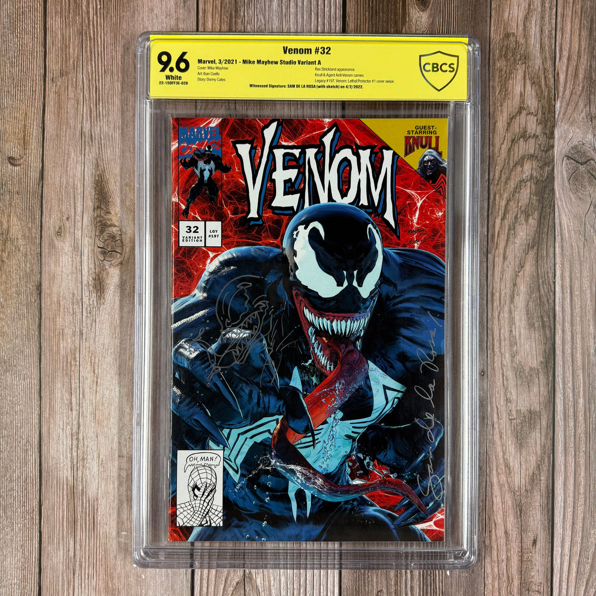Venom #32 CBCS 9.6 WP Witnessed Signature: Sam de LA ROSA (with