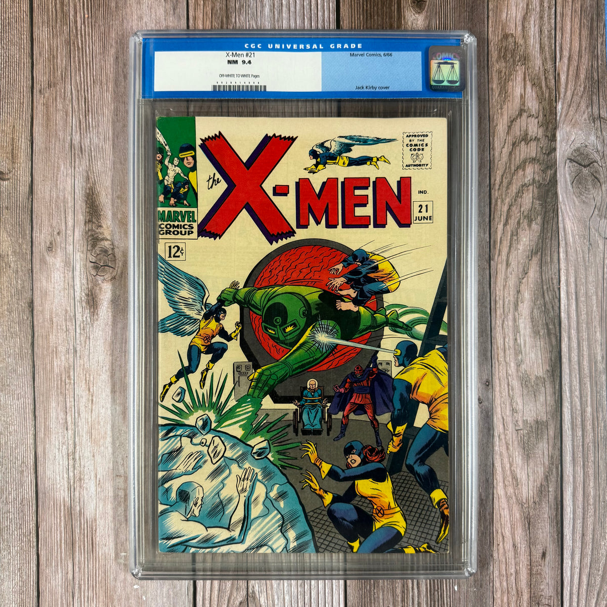 X-Men #21 CGC 9.4 Old Label, Cover art by Jack Kirby (Cert 4008