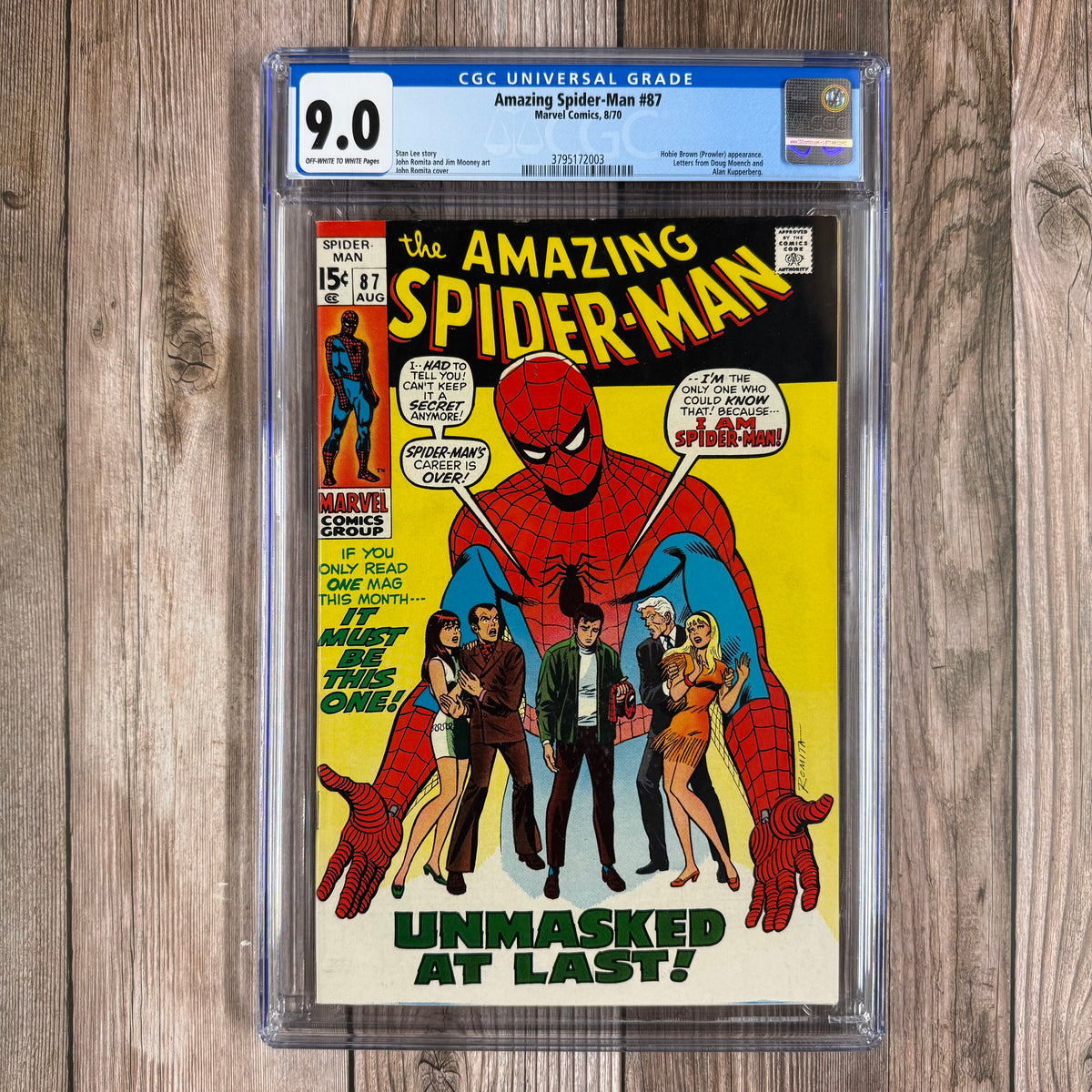 Amazing Spider-Man #87 CGC 9.0 Cover art by John Romita Sr. (Cert
