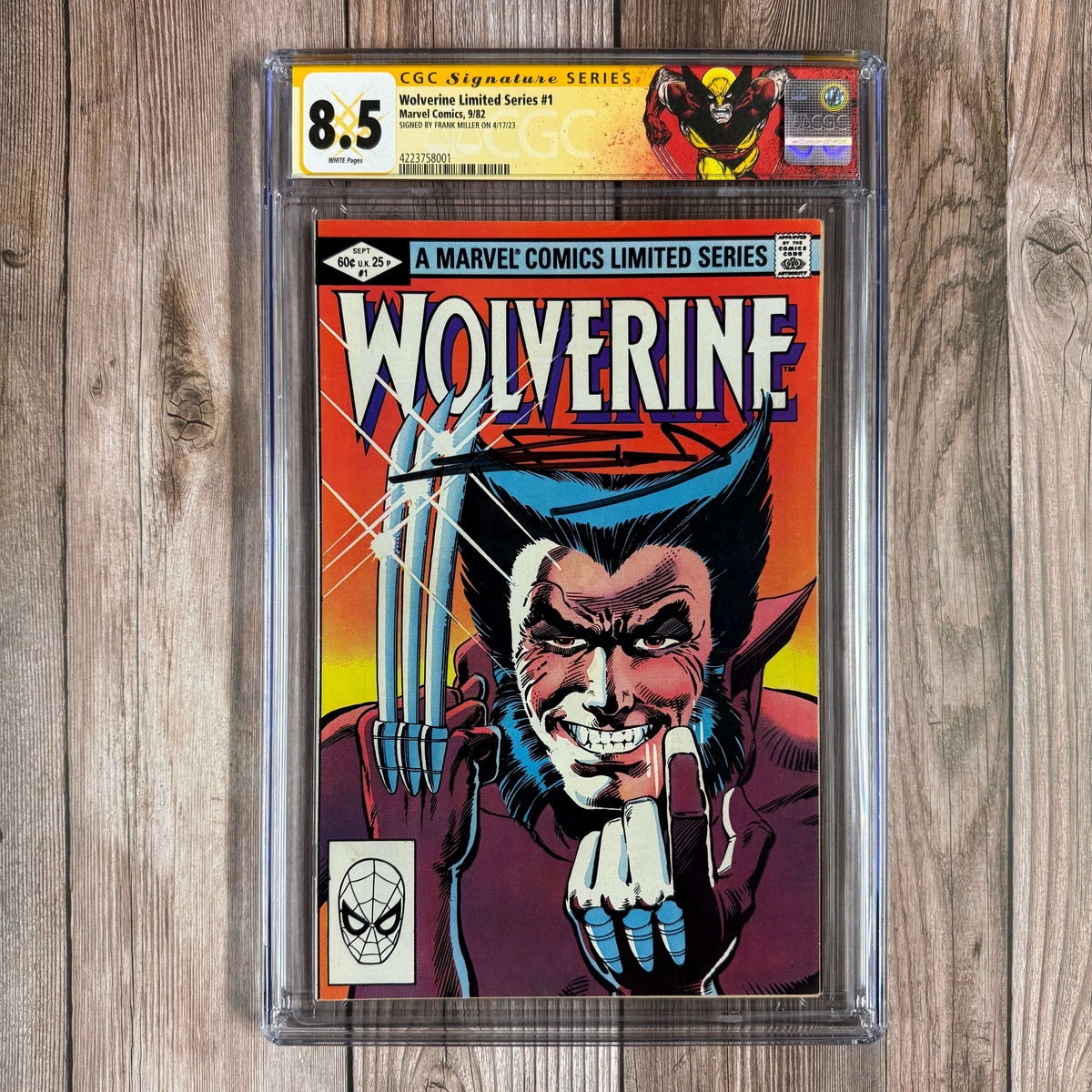 Wolverine Limited Series #1 CGC 8.5 WP Custom Label, SS Signed by