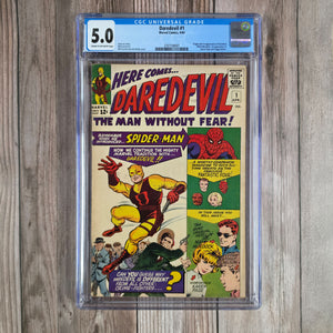 Daredevil #1 CGC 5.0 1st appearance and origin Daredevil, Foggy, & Karen (Cert 8001)