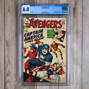 Avengers #4 CGC 6.0 Captain America joins the Avengers (cert 8002)