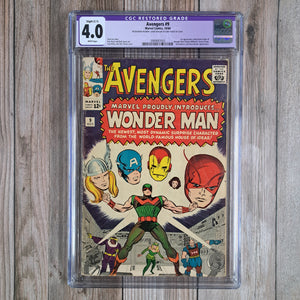 Avengers #9 CGC 4.0 Restored 1st appearance and death of Wonder Man, later resurrected (cert 7003)