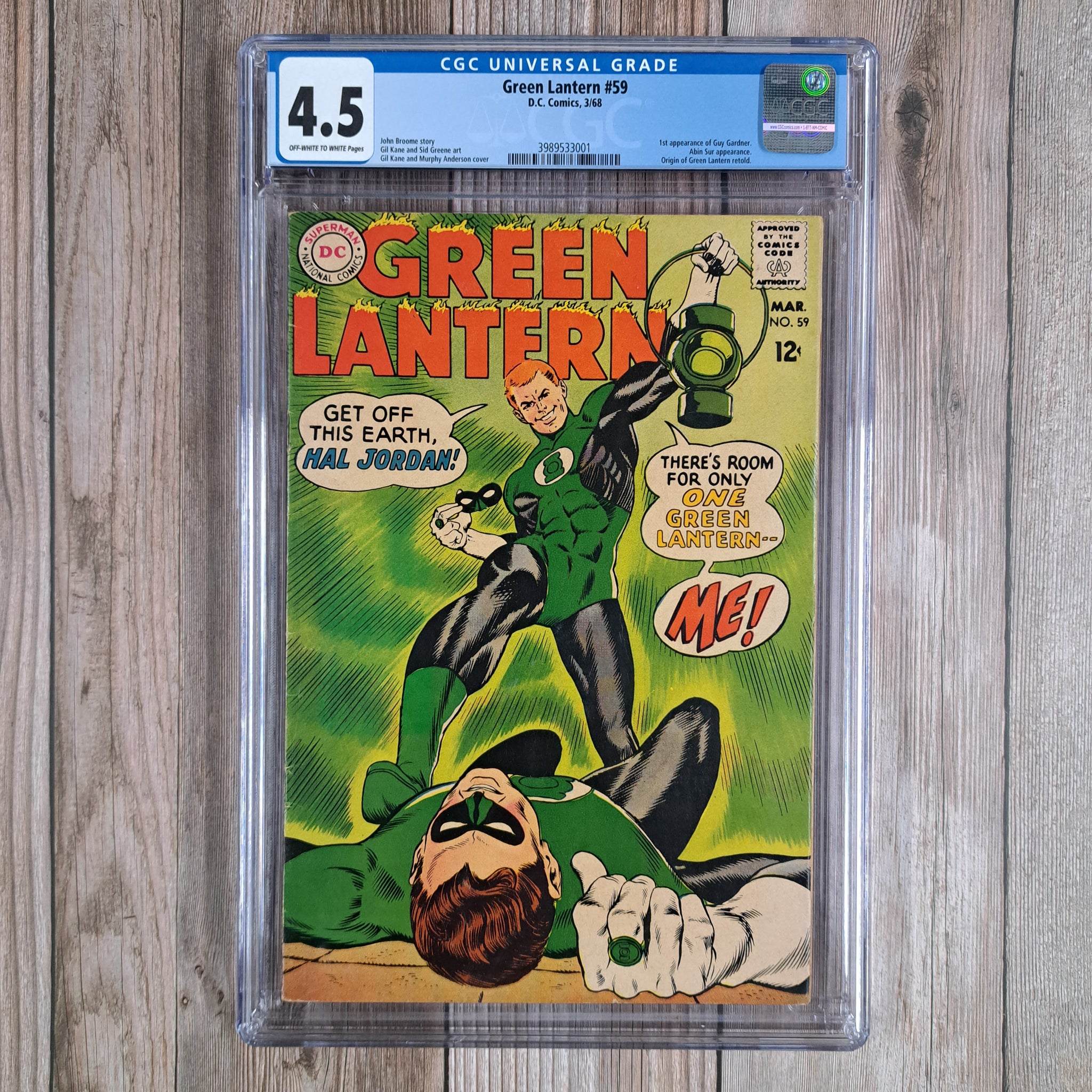 Green Lantern #59 CGC 4.5 1st appearance of Guy Gardner, Hal