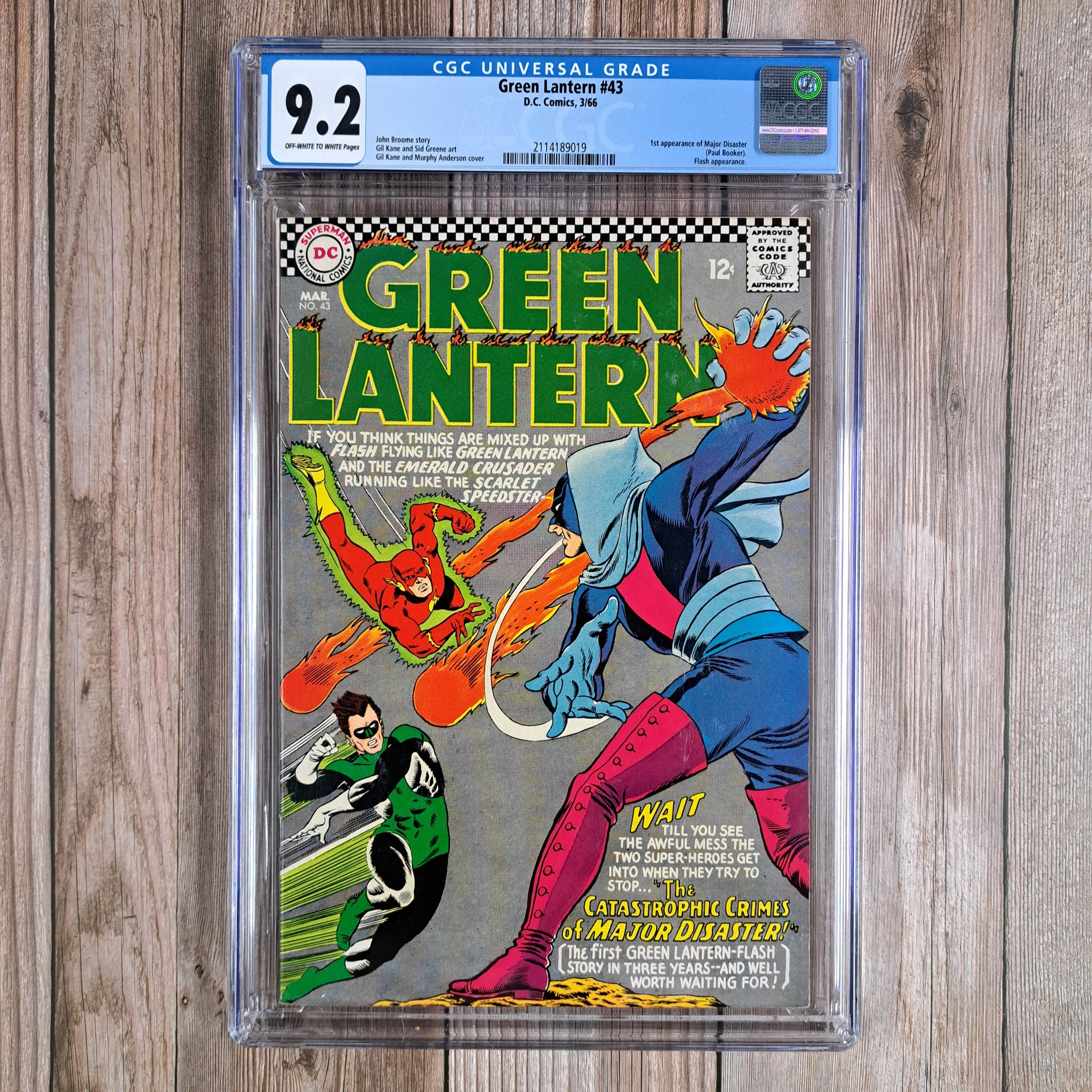 Green Lantern #43 CGC 9.2 1st appearance of Major Disaster