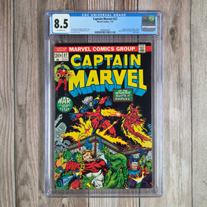 Captain Marvel #27 CGC 8.5 2nd appearance of Drax the Destroyer (cert 4003)