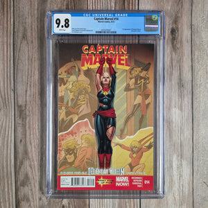 Captain Marvel #14 CGC 9.8 1st cameo appearance of Kamala Khan, later becomes Ms. Marvel (cert 5007)