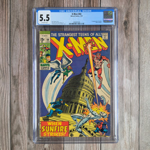 X-Men #64 CGC 5.5 1st appearance of Sunfire, a Japanese mutant who has the power to generate fire and fly (cert 7005)