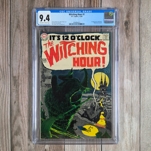 Witching Hour #1 CGC 9.4 1st appearance of the Three Witches, hosts of The Witching Hour - characters inspired by figures in classical mythology known as the Maiden, Mother and Crone (cert 6021)