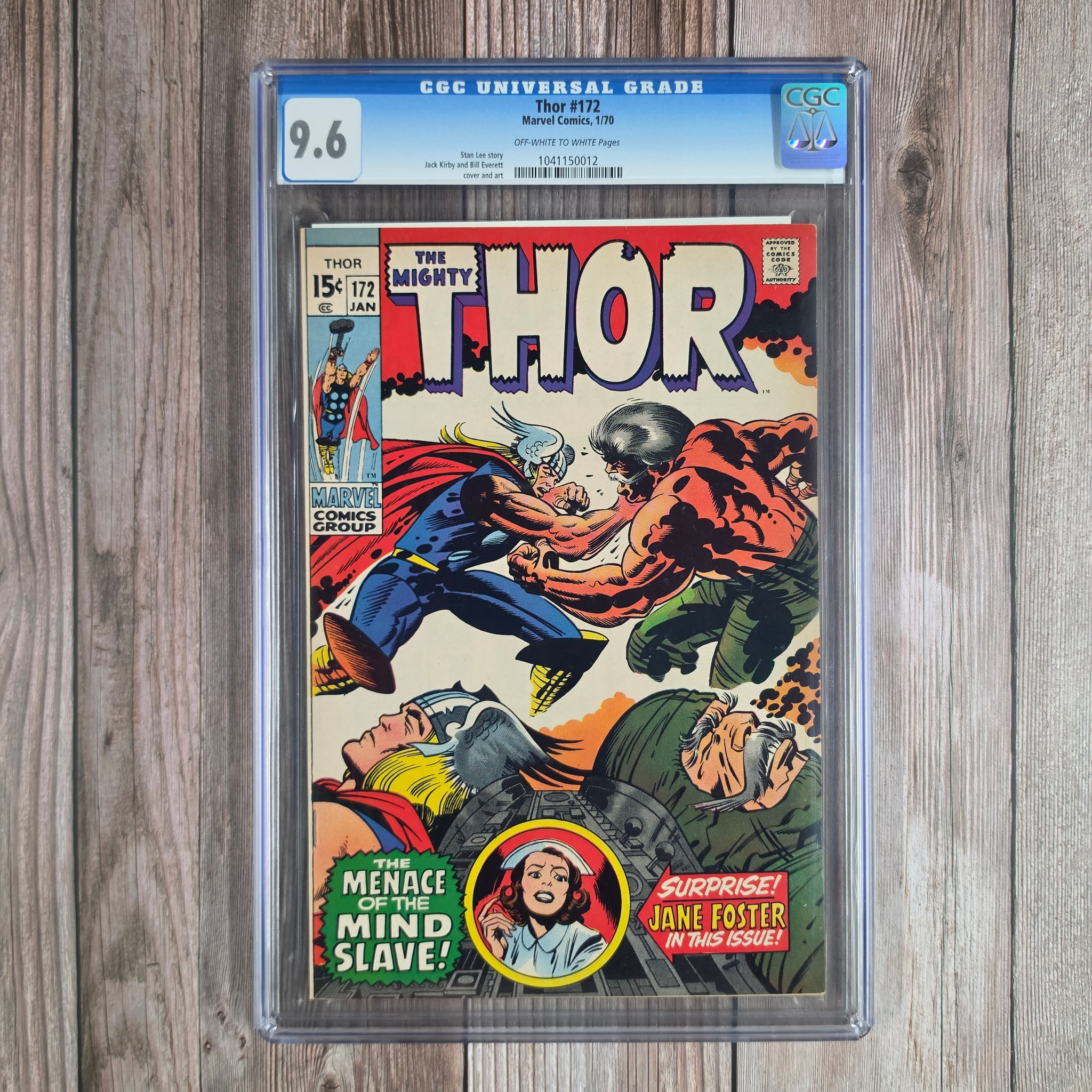 Thor 172 CGC 9.6 Stan Lee story, Jack Kirby and Bill Everett cover