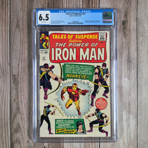 Tales of Suspense #57 CGC 6.5 WP 1st appearance and origin of Hawkeye (cert 8001)
