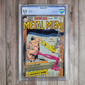 Showcase #39 CBCS 5.5 3rd team appearance of Metal Men (cert 031)