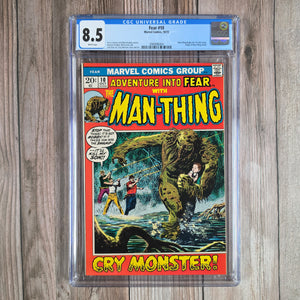 Fear #10 CGC 8.5 WP First headlining Man-Thing title feature (cert 6004)