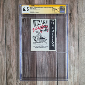 Wizard: Official Comic Book Pocket Price Guide #1 CGC 6.5 WP SS Todd McFarlane, The Guide to Comics (cert 3002)