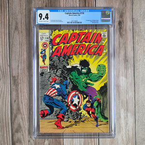 Captain America #110 CGC 9.4 First solo-titled Captain America series in the Silver Age beginning with issue #100 (cert 8001)