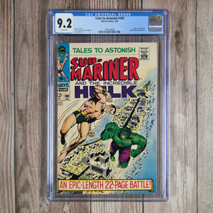 Tales to Astonish #100 CGC 9.2 WP Battle of the Hulk vs Namor the Sub-Mariner (cert 4005)