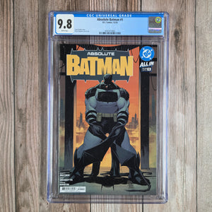 Absolute Batman #1 CGC 9.8 Premiere issue of an ongoing series in the Absolute Universe, a dimension built on Darkseid energy (cert 1003)