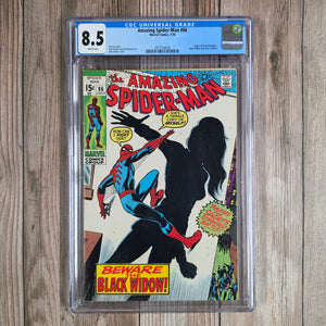 Amazing Spider-Man #86 CGC 8.5 WP Debut of Black Widow's skin-tight costume (cert 8020)
