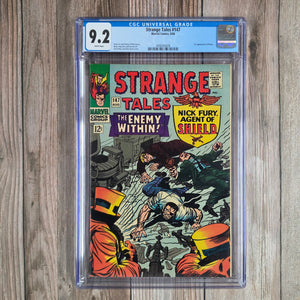 Strange Tales #147 CGC 9.2 WP Cover art by Jack Kirby and Dick Ayers, 1st Cameo Appearance of Kaluu (Cert 0009)