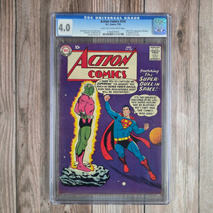 Action Comics #242 CGC 4.0 Origin and 1st Appearance of Brainiac, 1st Appearance of Kandor (Cert 7010)