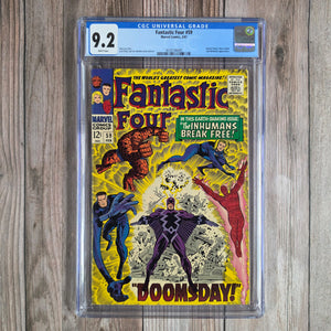 Fantastic Four #59 CGC 9.2 WP Classic cover featuring Black Bolt by Jack Kirby and Joe Sinnott(Cert 6009)