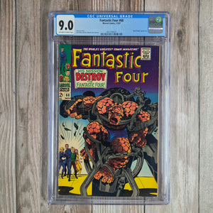 Fantastic Four #68 CGC 9.0 Cover art by Jack Kirby (Cert 6007)
