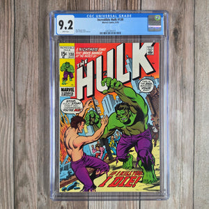 Incredible Hulk #130 CGC 9.2 WP Cover art by Herb Trimpe, Hulk vs. Bruce Banner cover and story (Cert 1019)