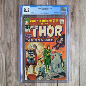 Journey Into Mystery #116 CGC 8.5 Cover art by Jack Kirby and Vince Colletta, 1st appearance of the Norn Stones, 3rd appearance of Medusa (Cert 9014)