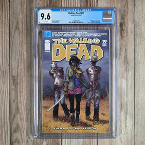 Walking Dead #19 CGC 9.6 WP Zombie bondage cover art by Tony Moore, 1st appearance of Michonne, "Death" of Dexter and Andrew Jones (Cert 2007)