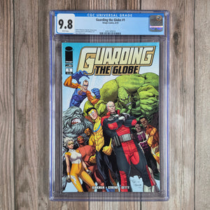 Guarding the Globe #1 CGC 9.8 WP Cover art by Ryan Ottley, 1st appearance of Yeti, Set and Embrace(Cert 5018)
