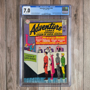 Adventure Comics #346 CGC 7.0 Cover art by Curt Swan and George Kleinz, 1st appearance of Karate Kid, Princess Projectra, Ferro Lad, and Nemesis Kid, First professional comic book work by Jim Shooter (written at age 14) (Cert 5002)