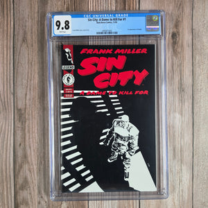 Sin City: A Dame to Kill For #1 CGC 9.8 WP Cover art by Frank Miller, 1st appearance of Dwight McCarthy, Manute, and Agamemnon (Cert 1003)
