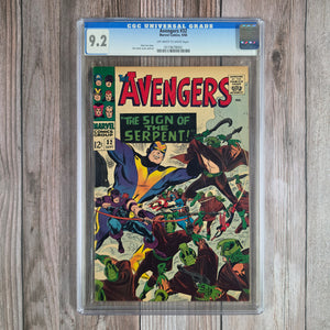 Avengers #32 CGC 9.2 Cover art by Don Heck, 1st appearance of Bill Foster and Sons of the Serpent (Cert 8002)