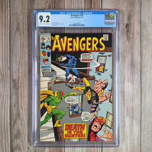 Avengers #74 CGC 9.2 Cover art by John Buscema  (Cert 5019)