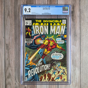 Iron Man #29 CGC 9.2 WP first appearances of the Overseer and Myrmidon (cert 6009)