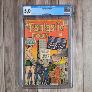 Fantastic Four #9 CGC 5.0 3rd Silver Age Sub-Mariner appearance (Cert 5001)
