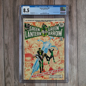 Green Lantern #86 CGC 8.5 Classic story featuring Green Arrow's sidekick, Speedy's heroin addiction (Cert 7005)