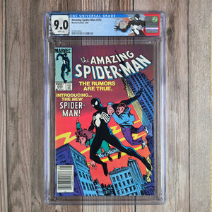 Amazing Spider-Man #252 CGC 9.0 WP Custom Label, 1st appearance of Spider-Man's black costume, NEWSSTAND EDITION  (Cert 9002)