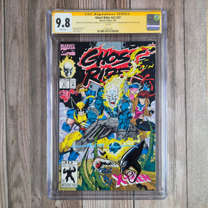 Ghost Rider #27 CGC 9.8 WP SS Signed & Sketched by Mark Teixeira & Signed by Scott Williams and Jim Lee, Ghost Rider works with the X-Men to stop an alien invasion (Cert 2001)