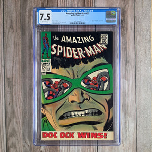 Amazing Spider-Man #55 CGC 7.5 ICONIC cover art by John Romita Sr. (cert 9003)