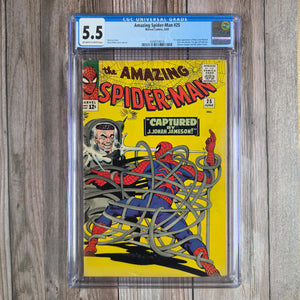 Amazing Spider-Man #25 CGC 5.5 1st Cameo of Mary Jane Watson, 1st Appearance of Spider-Slayer (Cert 4014)