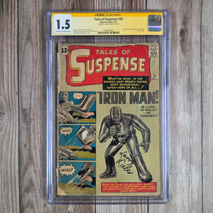 Tales of Suspense #39 CGC 1.5 SS Signed by Larry Lieber Origin, 1st Appearance of Iron Man (Cert 6002)